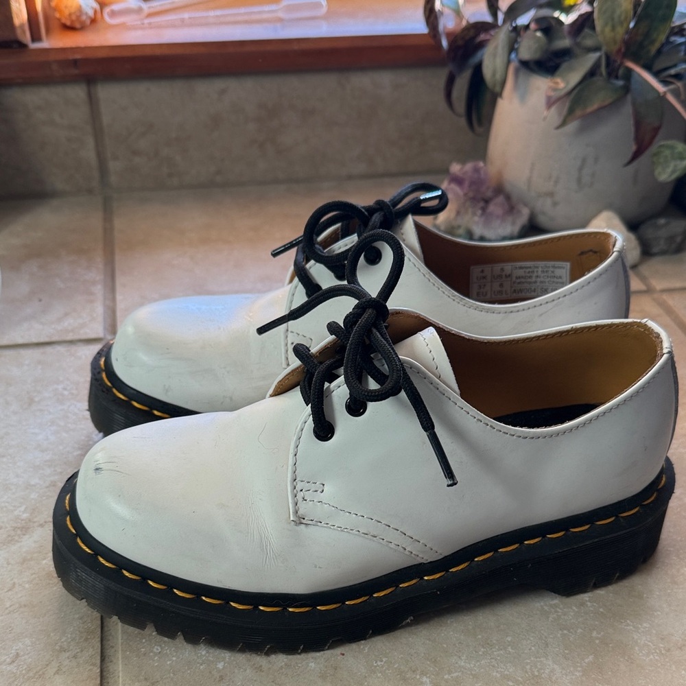 White Leather Dr. Martens - Picture 4 of 6